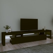 Bethel Wooden TV Stand In Black With LED Lights