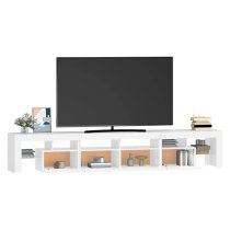 Biloxi Wooden TV Stand In White With LED Lights