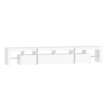 Biloxi Wooden TV Stand In White With LED Lights