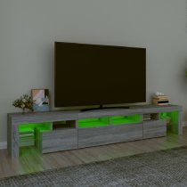 Biloxi Wooden TV Stand In Grey Sonoma With LED Lights