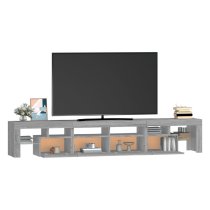 Biloxi Wooden TV Stand In Grey Sonoma With LED Lights