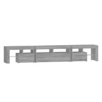 Biloxi Wooden TV Stand In Grey Sonoma With LED Lights