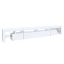 Boise Wooden TV Stand In White With LED Lights