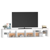 Biloxi High Gloss TV Stand In White With LED Lights