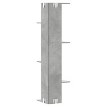 Ravena Wooden Corner Wall Shelf With 5 Shelves In Concrete Grey