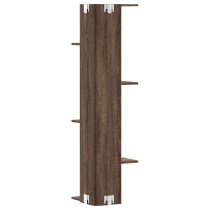 Ravena Wooden Corner Wall Shelf With 5 Shelves In Dark Brown Oak