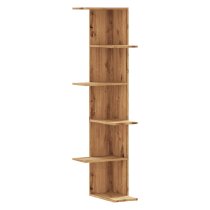 Ravena Wooden Corner Wall Shelf With 5 Shelves In Oak