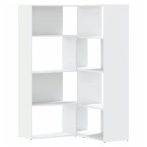 Quincy Wooden Cornor Bookcase With 8 Shelves In White