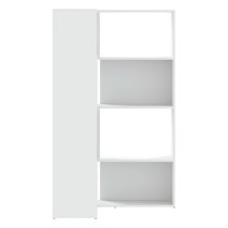 Quincy Wooden Cornor Bookcase With 8 Shelves In White