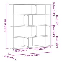 Quincy Wooden Cornor Bookcase With 8 Shelves In White