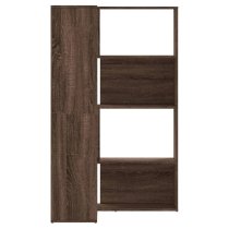 Quincy Wooden Cornor Bookcase With 8 Shelves In Dark Brown Oak