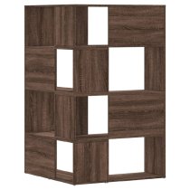 Quincy Wooden Cornor Bookcase With 8 Shelves In Dark Brown Oak