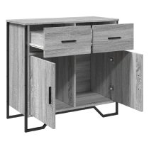 Kamas Wooden Sideboard With 2 Doors 2 Drawers In Grey Sonoma