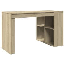 Kokomo Wooden Laptop Desk With 4 Shelves In Sonoma Oak