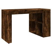 Kokomo Wooden Laptop Desk With 4 Shelves In Smoked Oak