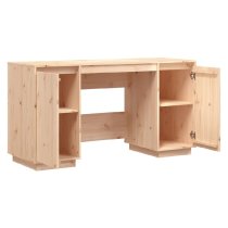 Kitimat Wooden Laptop Desk With 2 Doors In Natural