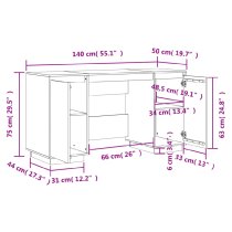 Kitimat Wooden Laptop Desk With 2 Doors In Natural