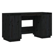 Kitimat Wooden Laptop Desk With 2 Doors In Black