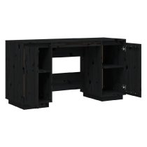 Kitimat Wooden Laptop Desk With 2 Doors In Black