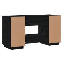 Kitimat Wooden Laptop Desk With 2 Doors In Black