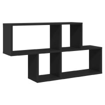 Kinston Wooden Wall Shelf With 4 Shelves In Black