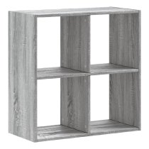 Gilford Wooden Bookcase With 4 Compartments In Grey Sonoma