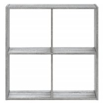 Gilford Wooden Bookcase With 4 Compartments In Grey Sonoma