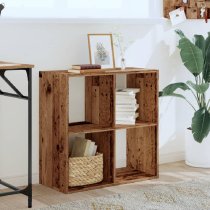 Gilford Wooden Bookcase With 4 Compartments In Brown Oak