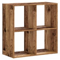 Gilford Wooden Bookcase With 4 Compartments In Brown Oak