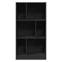 Guelph Wooden Bookcase With 6 Shelves In Black