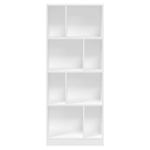 Guelph Wooden Bookcase With 8 Shelves In White