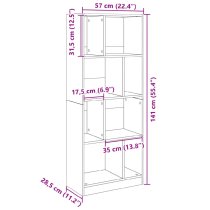 Guelph Wooden Bookcase With 8 Shelves In White