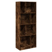 Guelph Wooden Bookcase With 8 Shelves In Smoked Oak