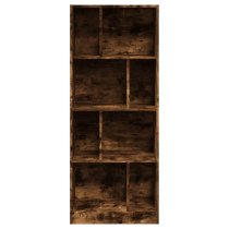 Guelph Wooden Bookcase With 8 Shelves In Smoked Oak