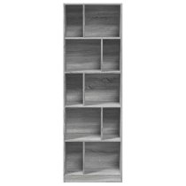 Guelph Wooden Bookcase With 10 Shelves In Grey Sonoma