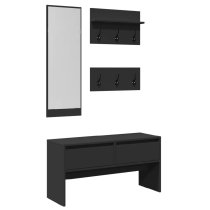 Hamel Wooden 4 Piece Hallway Furniture Set In Black