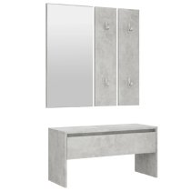 Hazen Wooden 4 Piece Hallway Furniture Set In Concrete Grey