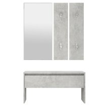 Hazen Wooden 4 Piece Hallway Furniture Set In Concrete Grey