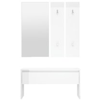 Hazen High Gloss 4 Piece Hallway Furniture Set In White