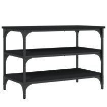 Indio Wooden Small Shoe Bench With 2 Shelves In Black