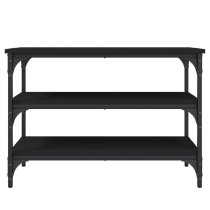 Indio Wooden Small Shoe Bench With 2 Shelves In Black