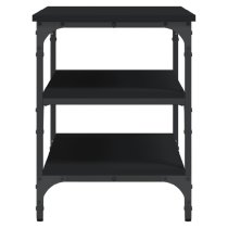 Indio Wooden Small Shoe Bench With 2 Shelves In Black