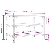 Indio Wooden Small Shoe Bench With 2 Shelves In Smoked Oak