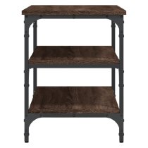 Indio Wooden Small Shoe Bench With 2 Shelves In Brown