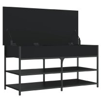 Lamar Wooden Large Shoe Storage Bench In Black