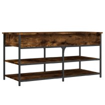 Lamar Wooden Large Shoe Storage Bench In Smoked Oak