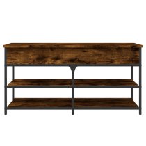 Lamar Wooden Large Shoe Storage Bench In Smoked Oak