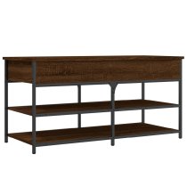 Lamar Wooden Large Shoe Storage Bench In Brown Oak