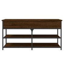 Lamar Wooden Large Shoe Storage Bench In Brown Oak