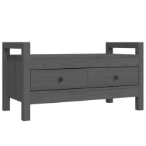 Lorman Wooden Hallway Seating Bench With 2 Drawers In Grey